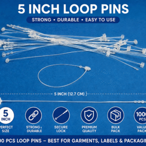 LYSOO 1000 PCS Loop Pins for Sewing Machine – Plastic Tagging Fasteners for Garments, Socks, Labels, Clothing Packaging & Tailoring Use