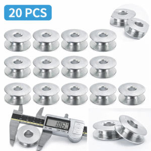 LYSOO 20 PCS Aluminium Bobbin for Juki Sewing Machine Durable Metal Spools
